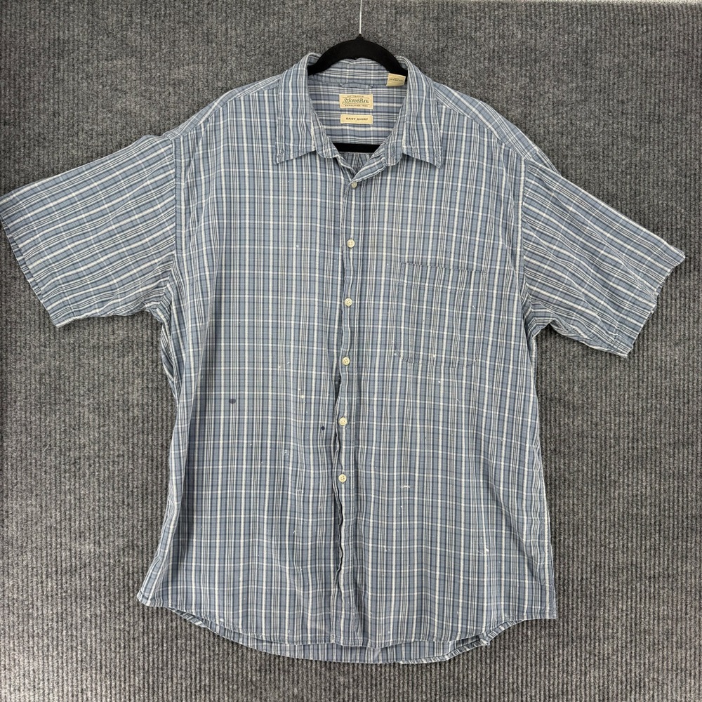 Vintage St Johns Bay easy shirt mens XLT short sleeve thrashed distressed plaid